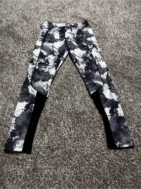 Zara Girls Black & White Marble Print Active Leggings Size 10 (140 cm)